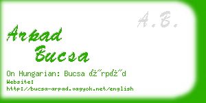 arpad bucsa business card